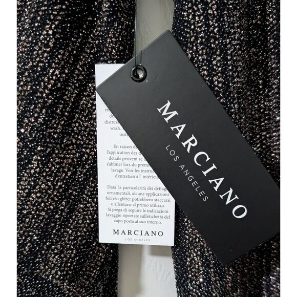 Marciano Alyssa Glittery Maxi Dress Front Slit Women's S - Jet Black Multi, NWT - Picture 9 of 13